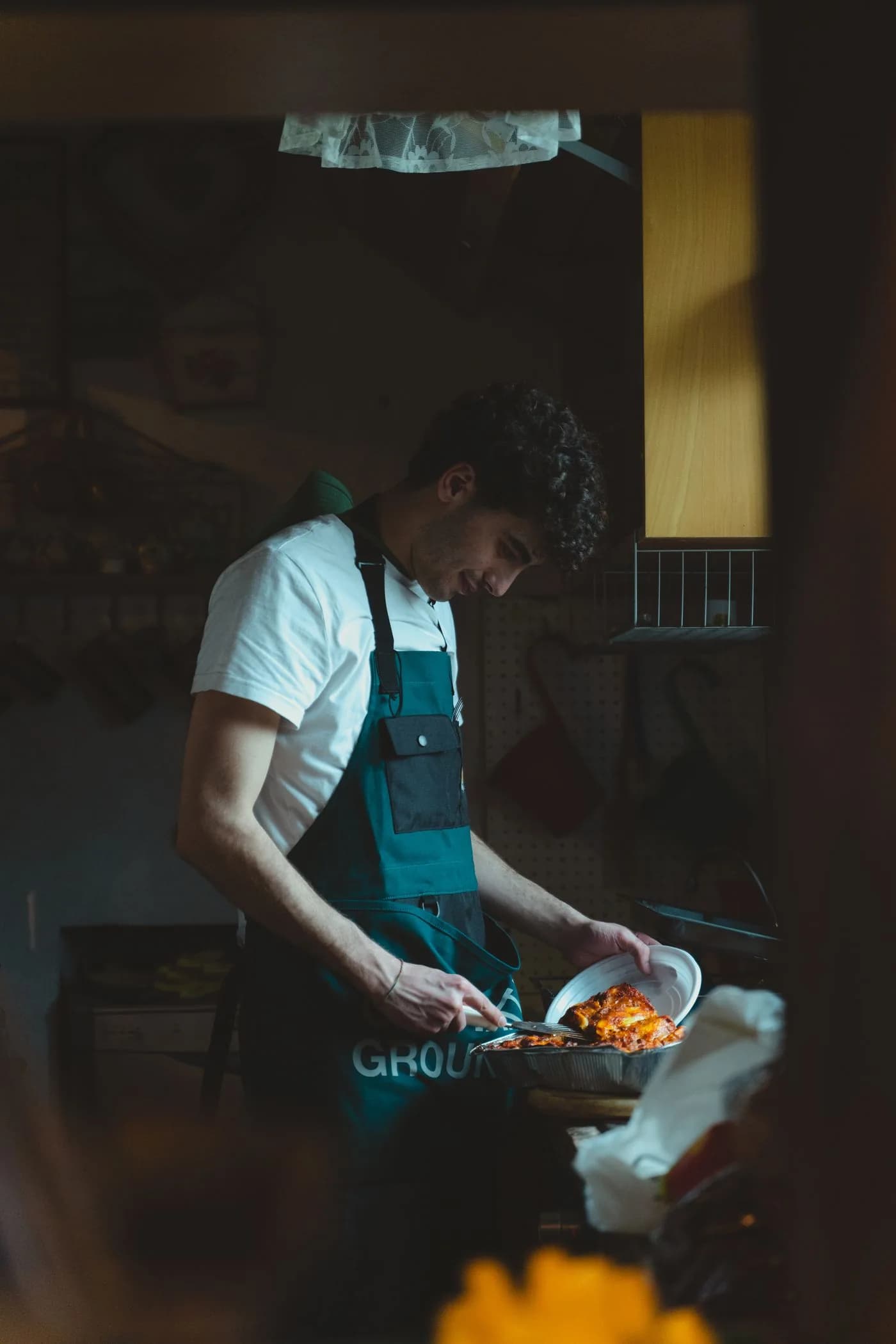 Chef working in a professional kitchen